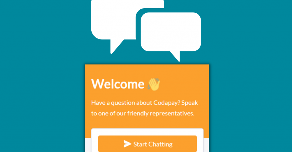 Live chat - Codapay website